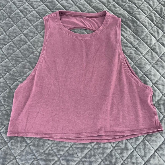 Lululemon Tank Top Women 6 Crop Cut Back Arctic Plum Muscle Tank Athletic BB - Picture 2 of 8